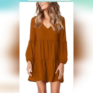V-Neck Swing Shift Dress